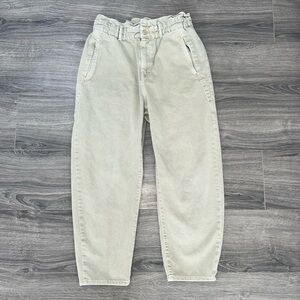 Zara Beige Paperbag Waist Pants